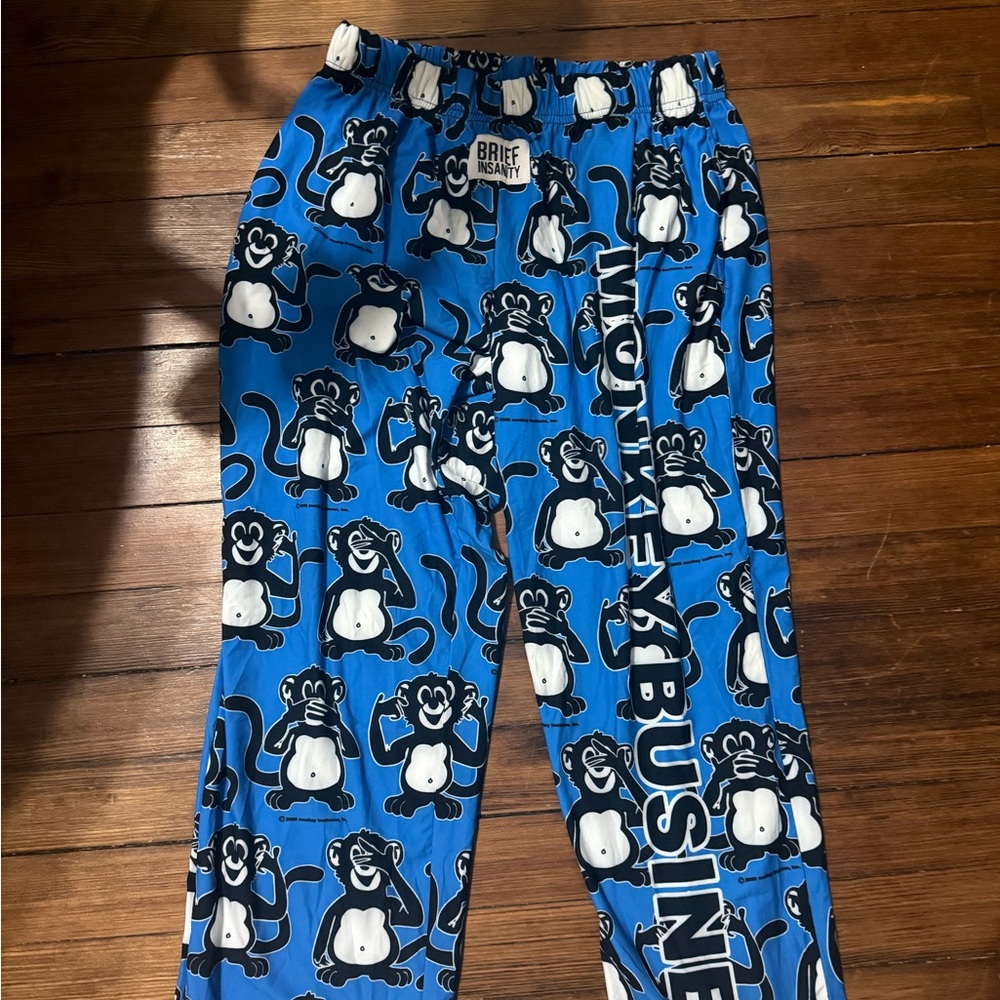 NWT Blue and White Monkey Business Pajama Pants Intimates & Sleepwear
